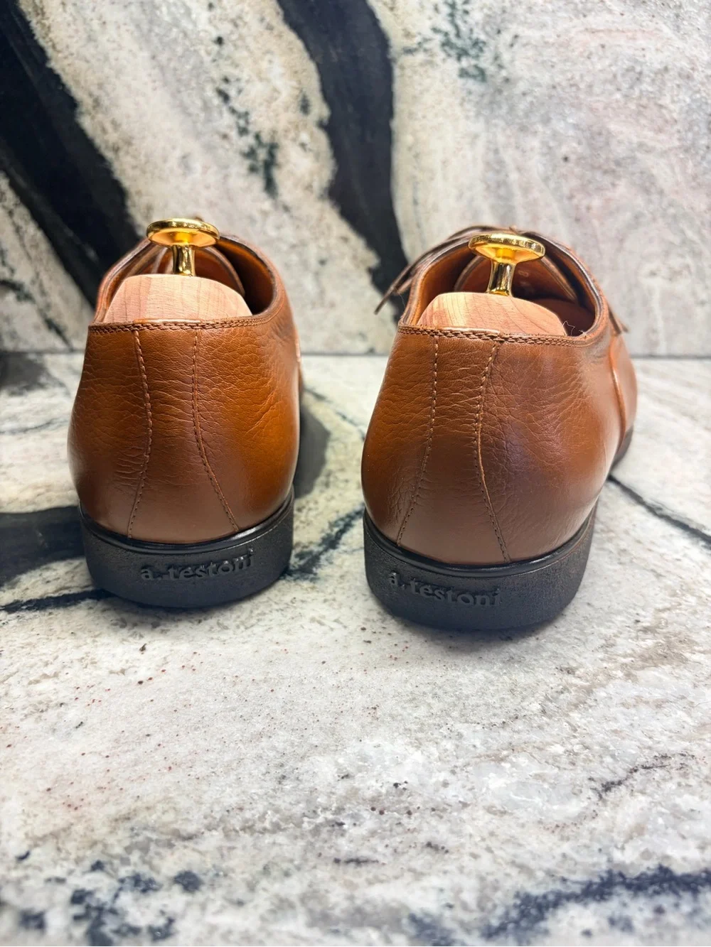 A.Testoni Black Label Brown Leather Cap Toe Oxford Men’s 8 UK 9 US Italy
